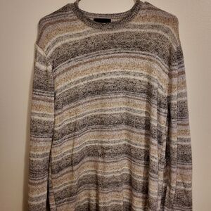 Saks Fifth Avenue Textured Striped Crew Neck Sweater - Size M